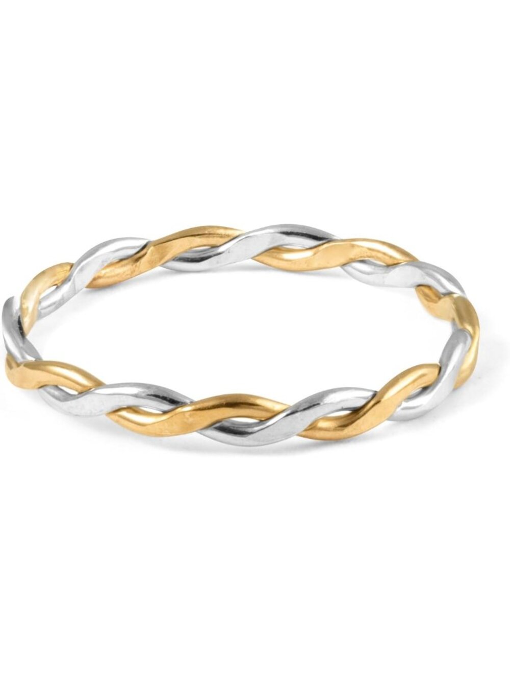 Elegant Gold Braided Stacking Ring | Minimalist Waterproof Jewelry for Women
